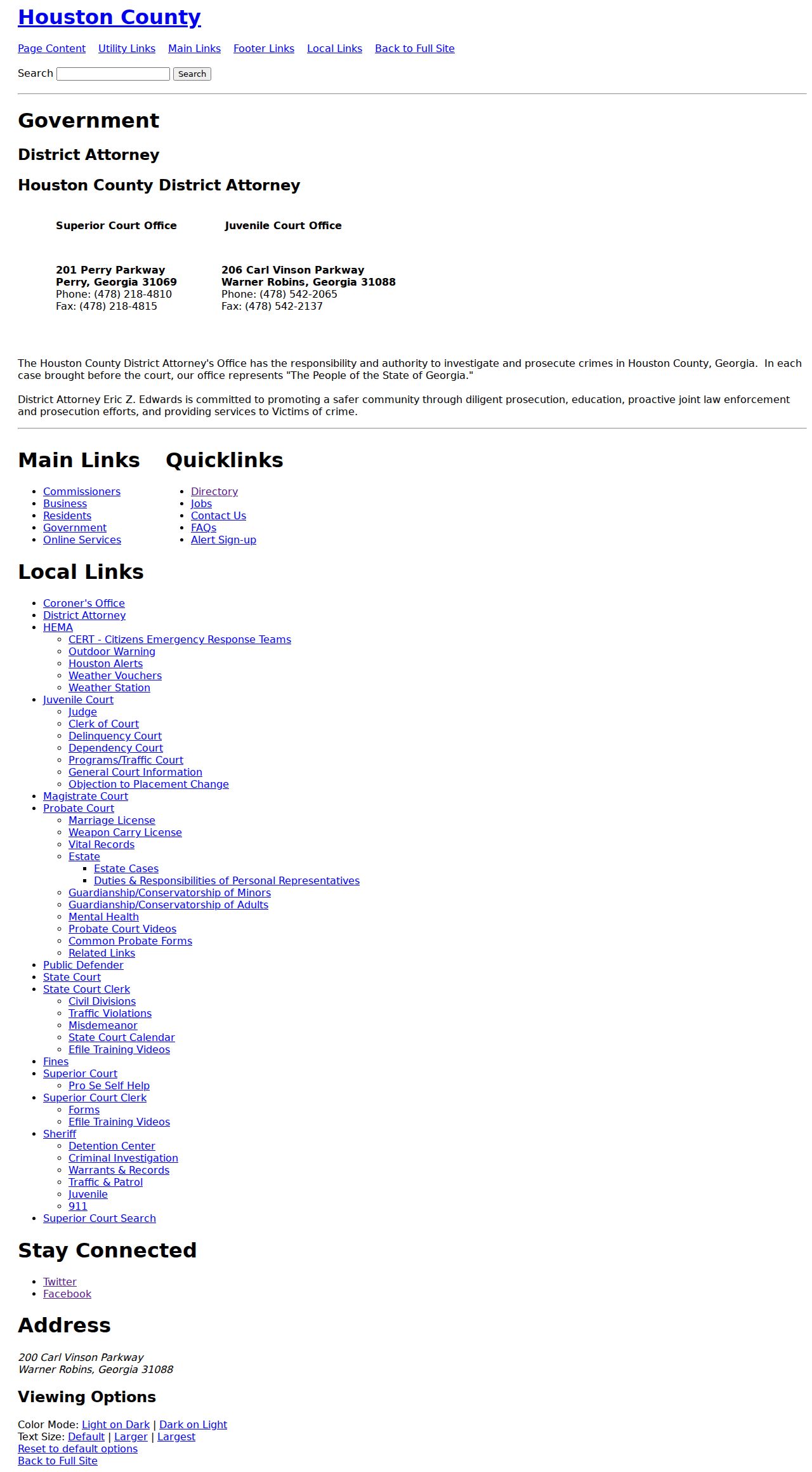 Houston Judicial Circuit District Attorney official page