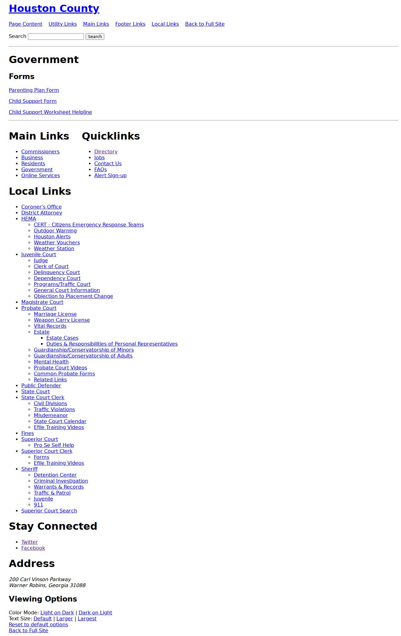 Houston County Superior Court Clerk criminal records information