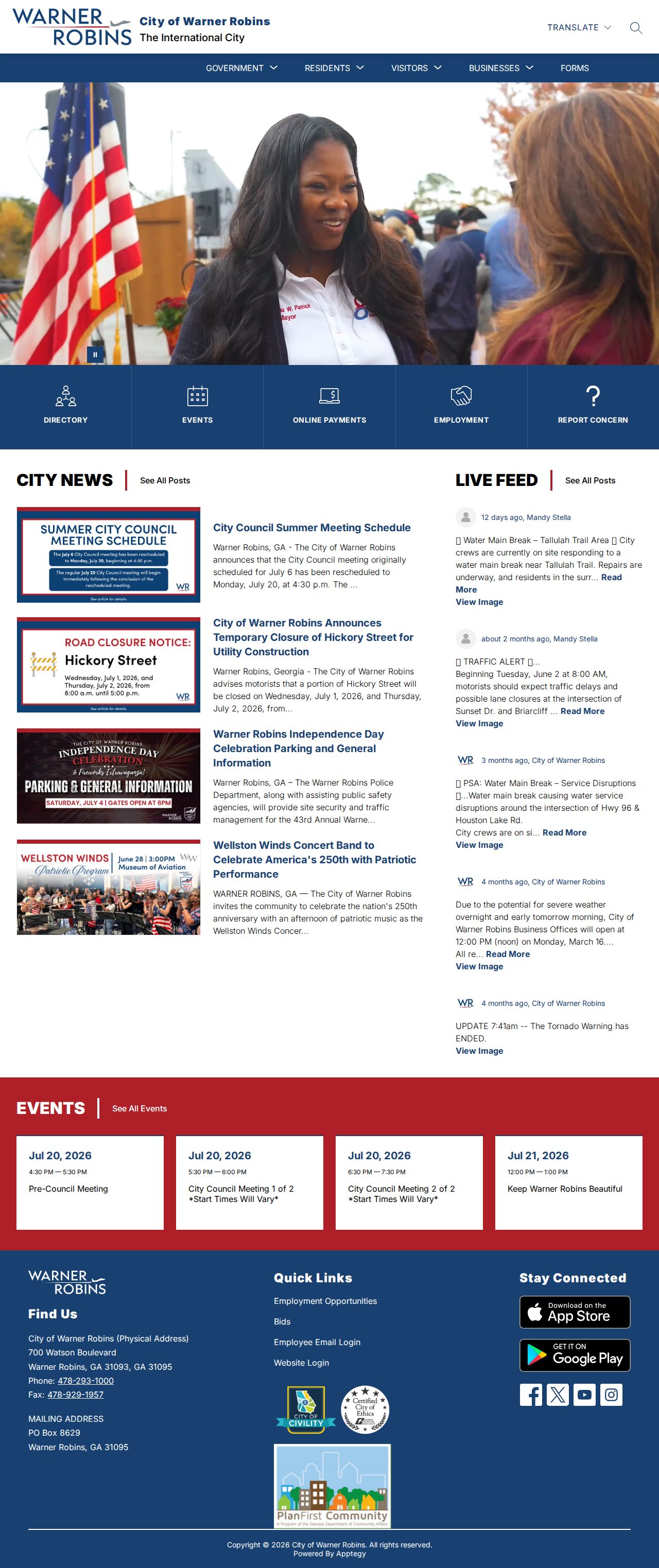 Warner Robins criminal records official city website